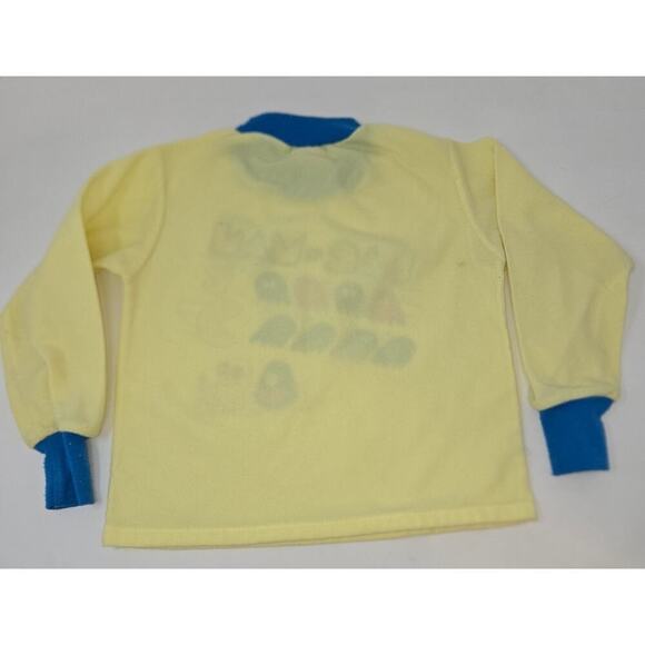Pac-Man Pajamas Vintage Size 4-5 Long Sleeve Shirt Pant Yellow Blue 1980s Sears - Picture 10 of 12